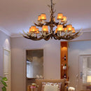 GobekUsa Antler Chandelier: Retro Resin Pendant Lamp for Living Room, Modern Rustic Lighting