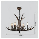 GobekUsa Antler Chandelier: Retro Resin Pendant Lamp for Living Room, Modern Rustic Lighting
