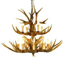 GobekUsa Antler Deer Chandelier: Rustic Resin Hanging Lamp for Living Room & Loft