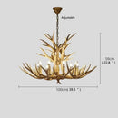 GobekUsa Antler Deer Chandelier: Rustic Resin Hanging Lamp for Living Room & Loft