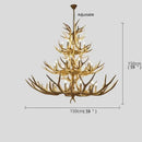 GobekUsa Antler Deer Chandelier: Rustic Resin Hanging Lamp for Living Room & Loft