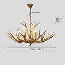 GobekUsa Antler Deer Chandelier: Rustic Resin Hanging Lamp for Living Room & Loft