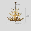 GobekUsa Antler Deer Chandelier: Rustic Resin Hanging Lamp for Living Room & Loft