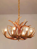 GobekUsa Antler Pendant Chandelier for Living Room Decor - 6 Arms Deer Horn Hanging Lamp