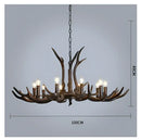 GobekUsa Antler Resin Chandelier: American Country Retro Style LED Hanging Lamp