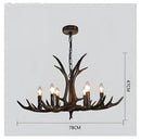 GobekUsa Antler Resin Chandelier: American Country Retro Style LED Hanging Lamp
