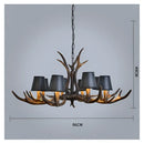 GobekUsa Antler Resin Chandelier: American Country Retro Style LED Hanging Lamp