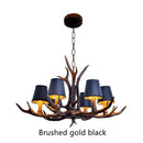 GobekUsa Antler Resin Chandelier: American Country Retro Style LED Hanging Lamp