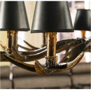 GobekUsa Antler Resin Chandelier: American Country Retro Style LED Hanging Lamp