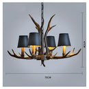 GobekUsa Antler Resin Chandelier: American Country Retro Style LED Hanging Lamp