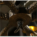 GobekUsa Antler Resin Chandelier: American Country Retro Style LED Hanging Lamp