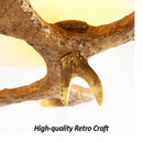 GobekUsa Antler Resin Glass Ceiling Light American Country Retro Style Home Decor