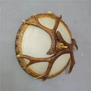 GobekUsa Antler Resin Glass Ceiling Light American Country Retro Style Home Decor