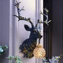 GobekUsa Antler Wall Lamp Deer Head Wall Light Resin Deer Decor Wall Sconce