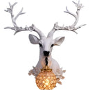 GobekUsa Antler Wall Lamp Deer Head Wall Light Resin Deer Decor Wall Sconce
