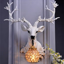 GobekUsa Antler Wall Lamp Deer Head Wall Light Resin Deer Decor Wall Sconce