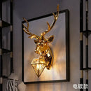 GobekUsa Antlers LED Wall Light: Modern Bedroom Deer Wall Sconce, Retro Living Room Luminaire