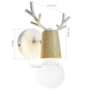 Vintage black & light wood antler wall sconce bedroom light by Decorbites