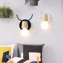 Vintage black & light wood antler wall sconce bedroom light by Decorbites