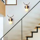 Vintage black & light wood antler wall sconce bedroom light by Decorbites