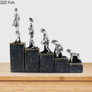 GobekUsa Ape Man Evolution Sculpture Resin Artwork Decor Ornaments Model Statue