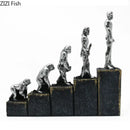 GobekUsa Ape Man Evolution Sculpture Resin Artwork Decor Ornaments Model Statue