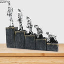 GobekUsa Ape Man Evolution Sculpture Resin Artwork Decor Ornaments Model Statue