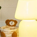 GobekUsa Apollo Mushroom Glass Table Lamp - White Glass Bedside Night Light