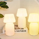 GobekUsa Apollo Mushroom Glass Table Lamp - White Glass Bedside Night Light