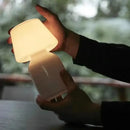 GobekUsa Apollo Mushroom Glass Table Lamp - White Glass Bedside Night Light