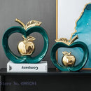GobekUsa Apple Hollow Golden Ceramic Art Crafts Candy Jar Storage Home Decor