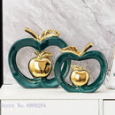 GobekUsa Apple Hollow Golden Ceramic Art Crafts Candy Jar Storage Home Decor