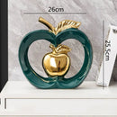 GobekUsa Apple Hollow Golden Ceramic Art Crafts Candy Jar Storage Home Decor