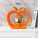 GobekUsa Apple Hollow Golden Ceramic Art Crafts Candy Jar Storage Home Decor