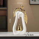 GobekUsa Apple Sculpture: Gold-Plated Ceramic Desk Ornament for Minimalist Room Decor