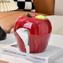 GobekUsa Apple Shape Ceramic Tissue Box - Coffee Table Desk Decoration