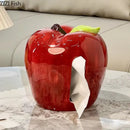 GobekUsa Apple Shape Ceramic Tissue Box - Coffee Table Desk Decoration
