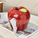 GobekUsa Apple Shape Ceramic Tissue Box - Coffee Table Desk Decoration