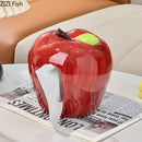 GobekUsa Apple Shape Ceramic Tissue Box - Coffee Table Desk Decoration