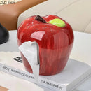 GobekUsa Apple Shape Ceramic Tissue Box - Coffee Table Desk Decoration