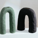 GobekUsa Arc Ceramic Vase Geometric Abstract Home Decor Flower Arrangement Accessory