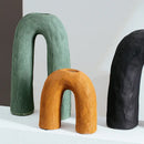 GobekUsa Arc Ceramic Vase Geometric Abstract Home Decor Flower Arrangement Accessory
