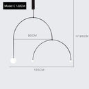GobekUsa Arc Line Chandelier: Nordic Suspension Pendant for Living Dining Room Kitchen