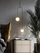 GobekUsa Arc Line Chandelier: Nordic Suspension Pendant for Living Dining Room Kitchen