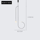 GobekUsa Arc Line Chandelier: Nordic Suspension Pendant for Living Dining Room Kitchen