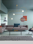GobekUsa Arc Line Chandelier: Nordic Suspension Pendant for Living Dining Room Kitchen