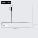 GobekUsa Arc Line Chandelier: Nordic Suspension Pendant for Living Dining Room Kitchen