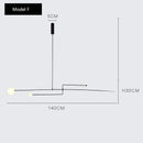GobekUsa Arc Line Chandelier: Nordic Suspension Pendant for Living Dining Room Kitchen