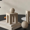 GobekUsa Archway Shape Travertine Sculpture Figurine Statue for Home Decor