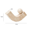 GobekUsa Archway Shape Travertine Sculpture Figurine Statue for Home Decor